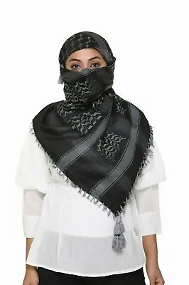 Unisex Military Cotton Shemagh Desert Palestinian Arafat Square Scarf • £6.50