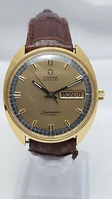 Vintage Omega Seamaster Cosmic 166036-Tool107 Auto. Day/Date GP Case Men's Watch • $809.99