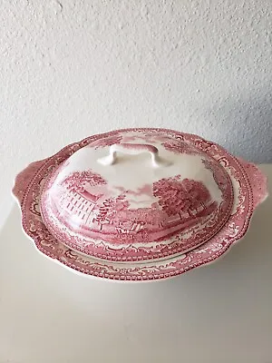 Johnson Brothers Old Britain Castles Pink Round Vegetable Tureen Casserole • £58.38
