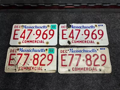 Massachusetts  License Plates E47-969 And  E77-829 Mass 2 Pair Retired MA • $9.95