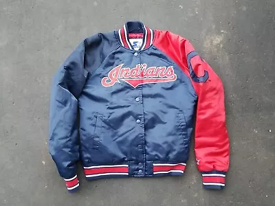 Cleveland Indians Vintage Satin Starter Snap Jacket Kids Size S • $39.99