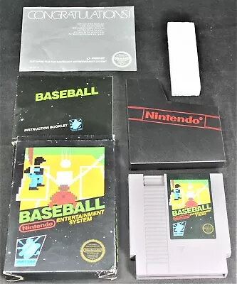 1985 NES Hangtab 5-Screw Baseball Complete W/ Black Box & Inserts - Nintendo • $79.99