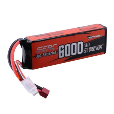 Sunpadow 2S Lipo Battery 6000mAh 7.4V 70C Deans T For RC Car Truck Buggy Hobby • £21.60