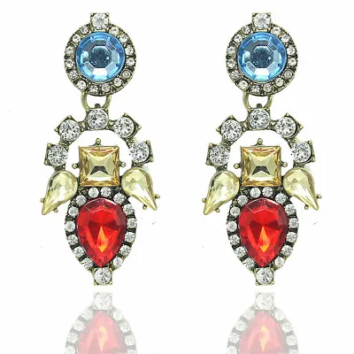 Multi Color Crystal Drop Dangle Chandelier Earrings  • £3.99