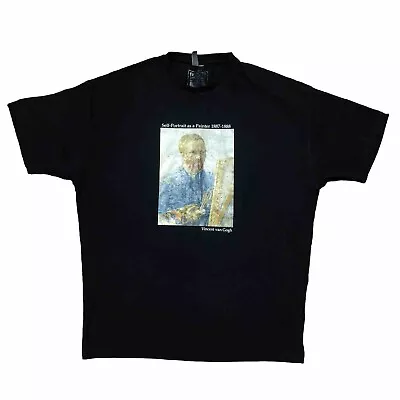 Van Gogh Museum Shirt Mens Large L Art Geometric Black Short Sleeve Collab • £10