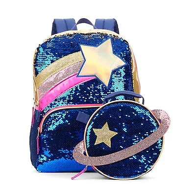 Wonder Nation 16  Sequined Space & Stars Backpack With Detachable Lunch Bag • $23.88