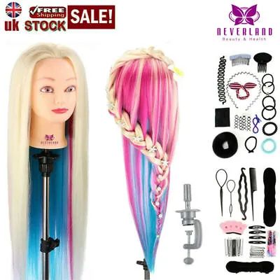 26-29  Styling Head Doll Hair Training Head Hairdressing + Braiding Set + Clamp • £19.99