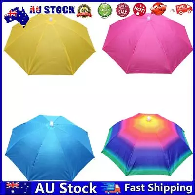 AU Portable Rain Umbrella Hat Foldable Outdoor Sun Shade Waterproof Camping Cap • $7.93