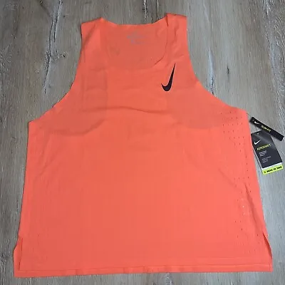 $50 • Buy NEW Nike Aeroswift Running Singlet Mango Orange CJ7835 US Men's Size 2XL