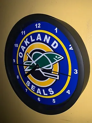 Oakland Seals Hockey WHA WHL Bar Man Cave Clock Advertising Sign • $37.99