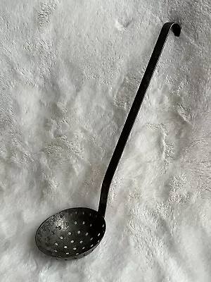 Antique 1800s American Hand Forged Iron Strainer Ladle Sieve • $60