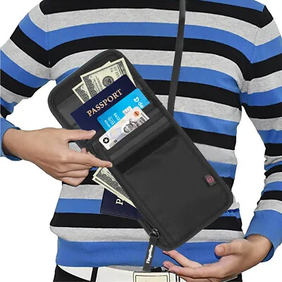 $27.54 • Buy Travel Passport Neck Bag RFID ID Holder Phone Wallet Pouch For Men And Women 