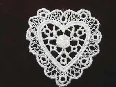 Ivory Heart Venise Lace Sew On Applique Patch Delicate • $1.71