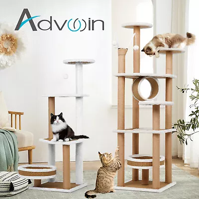 Advwin Cat Tree Tower Scratching Post Scratcher Condo House Wood Bed Furniture • $59.90