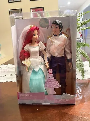 Disney Store The Little Mermaid Ariel And Eric Wedding Flower Bouquet Doll Set • $99