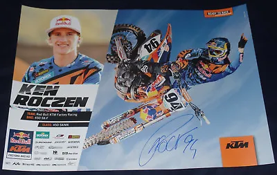 Ken Roczen Signed Auto'd 17x23 Poster Ama Supercross Monster Suzuki Ktm Honda • $74.99