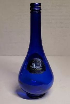 Acqua Della Madonna Cobalt Blue Teardrop Sealed Glass Bottle Italy Vintage 1997 • $23