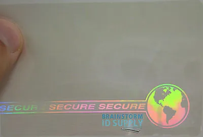 Secure W/ Web & Earth ID Card Hologram Overlays For Teslin/PVC - 100 Pack • $45