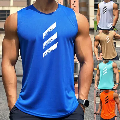 Men Gym Muscle Singlets Workout Tank Top Bodybuilding Fitness Sleeveless T Shirt • $11.76