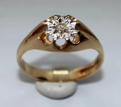 Vintage 9ct Yellow Gold Diamond Ring Size P • $193.96