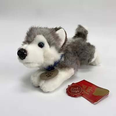 £4.99 • Buy Keel Toys 'Storm' Husky Puppy Dog Blue Collar Soft Plush Toy 11  Length Teddy