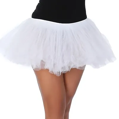 White TUTU Skirt Unisex Womens Kids 5 Layers Puffy Halloween Dance Running UK • £8.99