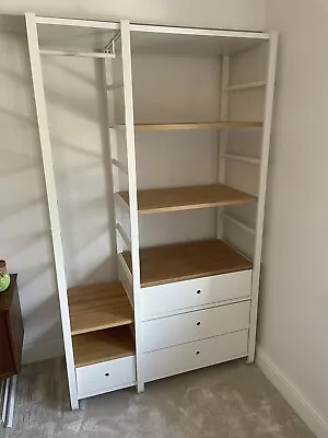 Ikea Elvarli Open Storage Wardrobe Drawers And Shelves - White And Bamboo • £10.50