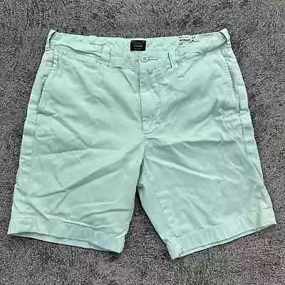 J Crew Stanton Twill Shorts Men's 33 Light Green Casual 9  Inseam Mint Chinos • $10.99