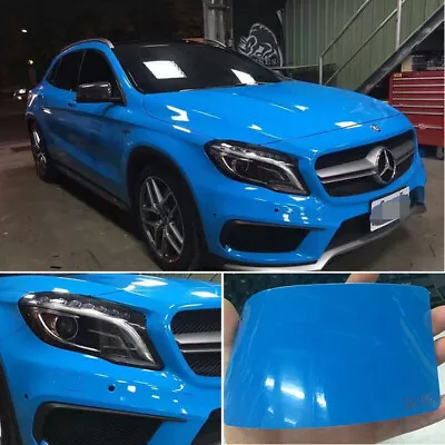 Whole Car Wrap 50FT X 5FT Ultra Glossy Blue Vinyl Roll High Gloss Film Graphics  • $184.79