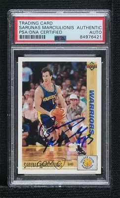 1991-92 Upper Deck Sarunas Marciulionis #354 PSA/DNA Encased Auto HOF • $47.40