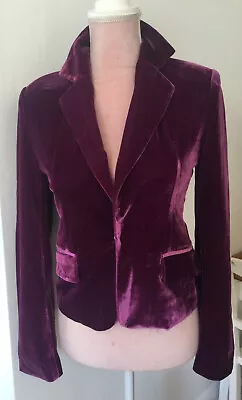 Culture Womens Purple Velvet Occasion Festival Evening Jacket Eur 6 UK 8 • £29.99