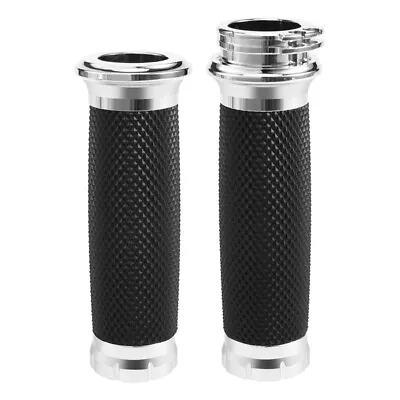 Motorcycle Hand Grips 1 Inch 25mm Handlebar Grips Rubber For Touring Road3263 • $28.59