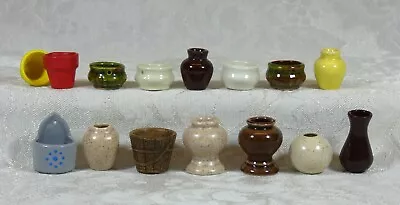 Dollhouse Miniature Glazed Ceramic Vases & Planters • $1.55