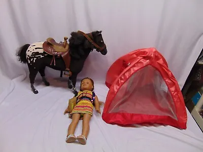 American Girl Doll 18  Lea Clark W/ Tent Horse Backpack Accessories Lot • $129.99