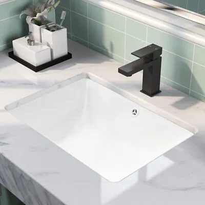 Ceramic Rectangle Under Counter Basin Undermount Bathroom Vanity Sink 470mm Wide • £35.95