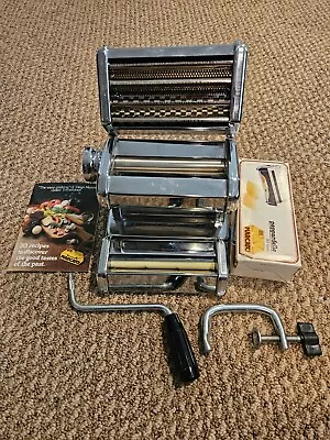 MARCATO Atlas 150 Pasta Machine With Cutter Hand Crank 150 Mm Plus Parrardelle • $58.90