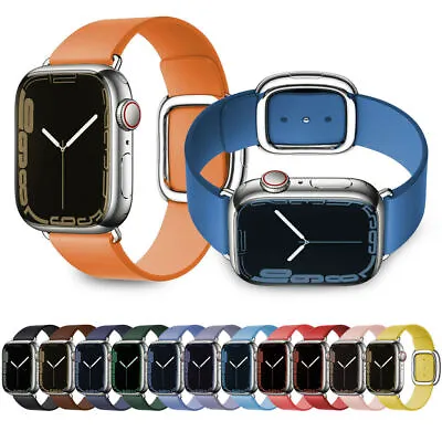 $31.95 • Buy For Apple Watch Modern Buckle Leather Band IWatch Strap Series 8 7 6 SE 49mm/44