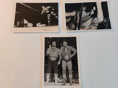 Vintage 1970's NWA Wrestling Photo SET (3)  Jack/Jerry BRISCO/Volkoff WCW WWF • $99.98