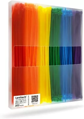 8 Inch Multi-Purpose Assorted Colored Cable Zip Ties 300 Pieces Colorful • $15.91