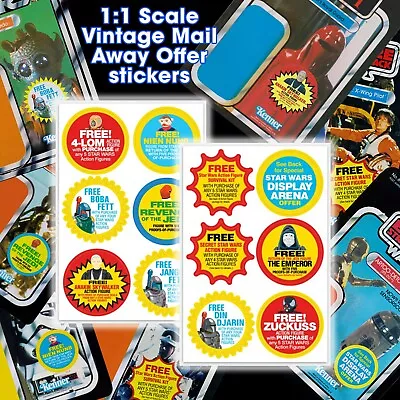 Set Of 12 Kenner STAR WARS Vintage Style Mail Away Offer Sticker Sheet 1:1 Scale • $10