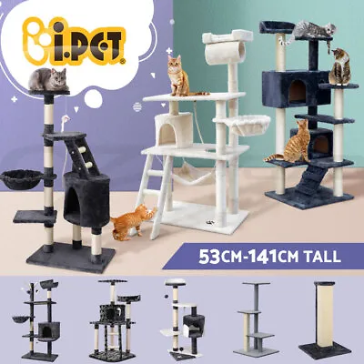 I.Pet Cat Tree Tower Scratching Post Scratcher Wood Condo Bed Toys Play Ladder • $41.95