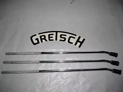 3 Gretsch 20 Inch 60's 70's 80's Floor Tom Legs Set 12mm SSB/Round/Square Badge • $54.95