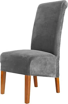 £6.99 • Buy XL Suede Fabric Dining Chair Covers Slipcovers Long Back Elastic Chair Covers