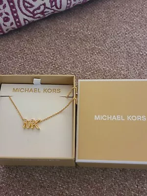 New In Original Box Michael Kors Mk Necklace Rhinestone Crystal Msrp $100 • $39