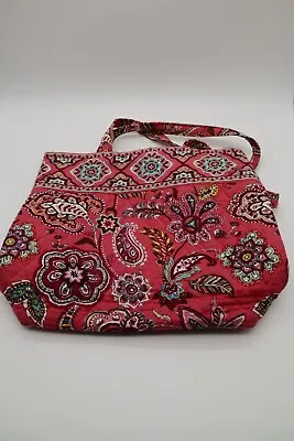 Vera Bradley Call Me Coral Large Cotton Floral Quilted Tote Shoulderbag Purse • $9.99