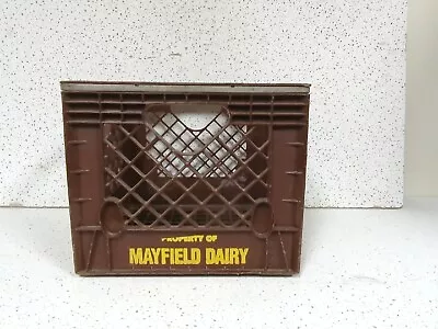 Mayfield Dairy Farms Brown Plastic Milk Crate Athens TN Tennessee Metal Ring • $35