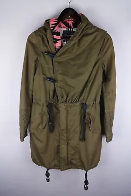Maison Scotch Women Parka Jacket Casual Windproof 45% Linen Green XS UK6 • $41.73
