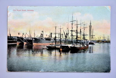 £4.99 • Buy R&L Postcard: Grimsby Royal Dock, Coloured Scene 1913
