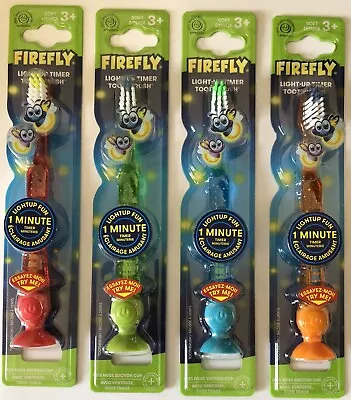 Firefly Light Up 1 Min Flashing Timer Toothbrush Suction Cup Age 3+ Years • £6.95