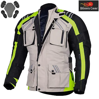 Mens Motorcycle Waterproof Cordura Textile Jacket Motorbike CE Armours Velocity • $84.55